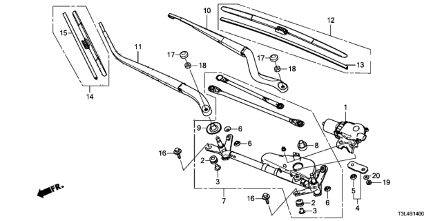 2016 Honda Accord Front Windshield Wiper Diagram