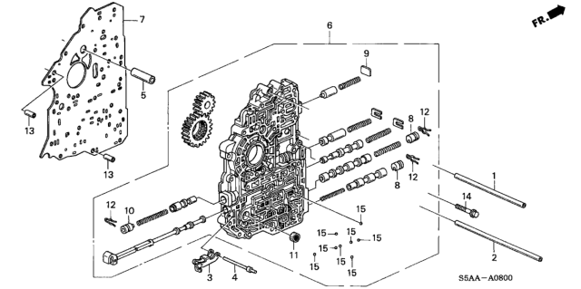 2004 Honda Civic 2 Door LX (SIDE SRS) KA 4AT AT Main Valve Body Diagram