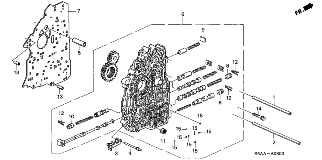 2001 Honda Civic AT Main Valve Body Diagram