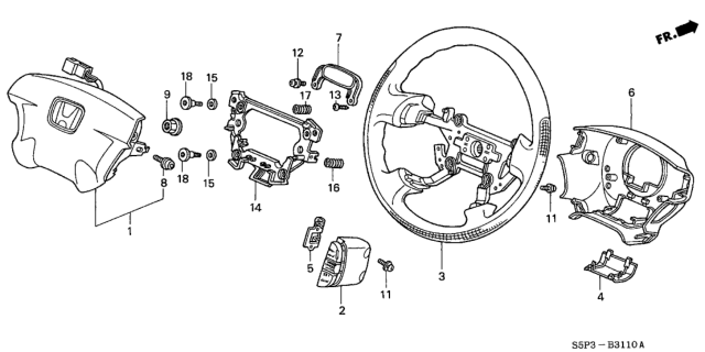 2004 Honda Civic Steering Wheel (SRS) Diagram