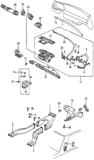 1985 Honda Accord 3 Door S KL 5MT Heater Duct Diagram