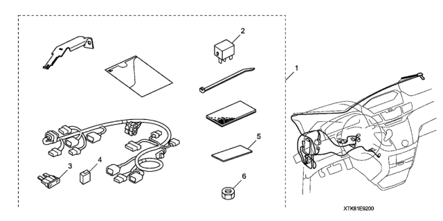 2011 Honda Odyssey 5 Door EXL (LEATHER/RES) KA 5AT Remote Engine Starter (Attachment) Diagram