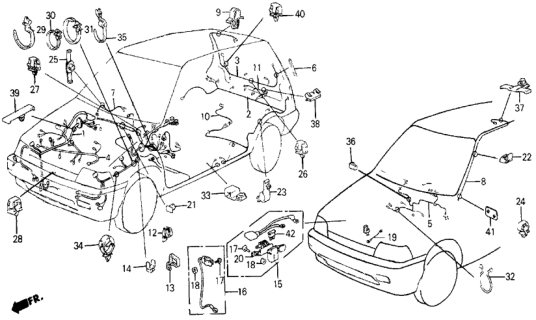 1987 Honda Civic Holder, Wire Harness Diagram for 32332-SD9-670