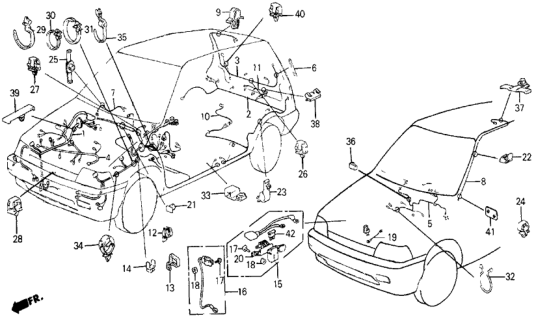 1987 Honda Civic Sub-Wire, Speaker Diagram for 32120-SB6-020