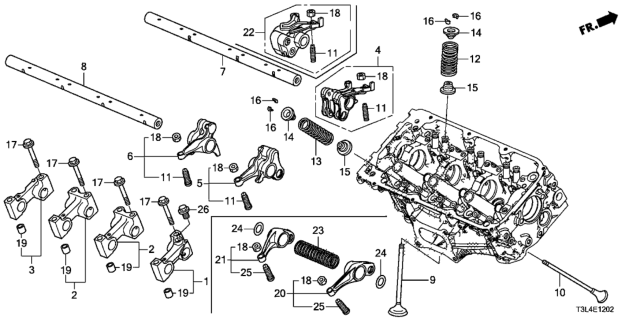 2013 Honda Accord Valve - Rocker Arm (Rear) (V6) Diagram