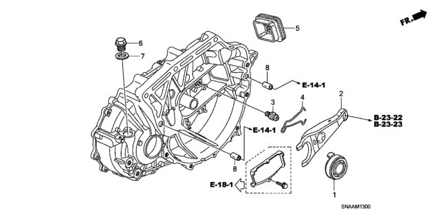 2009 Honda Civic 4 Door SI (HPT) KA 6MT MT Clutch Release (2.0L) Diagram