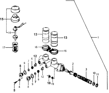1976 Honda Accord 3 Door STD KA HMT Brake Master Cylinder Diagram