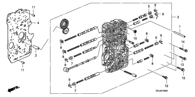 2009 Honda Odyssey AT Main Valve Body Diagram