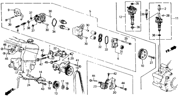 1988 Honda Prelude P.S. Pump - Speed Sensor Diagram