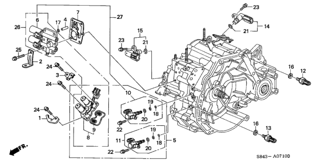 2000 Honda Accord Stay, Pipe (ATf) Diagram for 21514-PAX-000