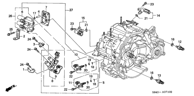 1999 Honda Accord AT Sensor - Solenoid Diagram