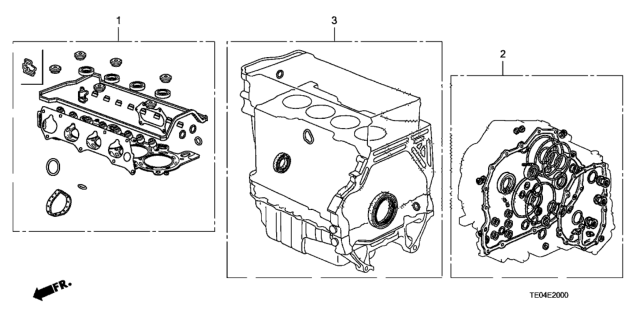 2010 Honda Accord Gasket Kit, AT Transmission Diagram for 06112-R90-000