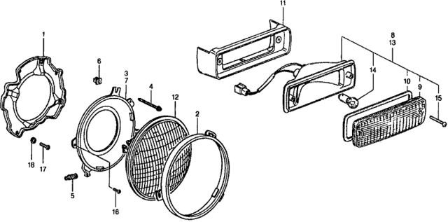 1979 Honda Civic 3 Door ** KL HMT Headlight - Front Combination Light Diagram