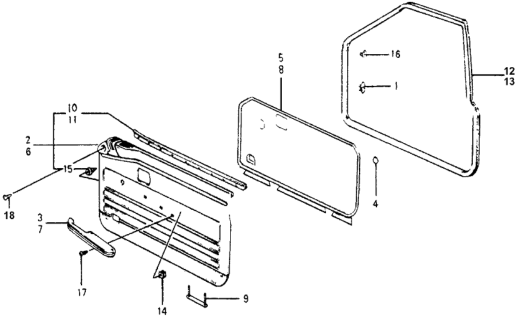 1977 Honda Accord Armrest, Right Front Door (Pliant Beige) (Tokyo Seat) Diagram for 75823-634-671ZC