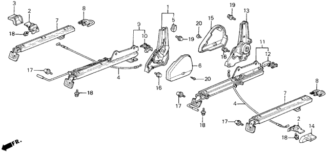 1989 Honda Civic Cover, R. Reclining *B44L* (PALMY BLUE) Diagram for 81238-SH3-003ZA