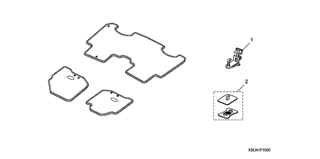 2008 Honda Fit Floor Mat Diagram for 08P15-SLN-100