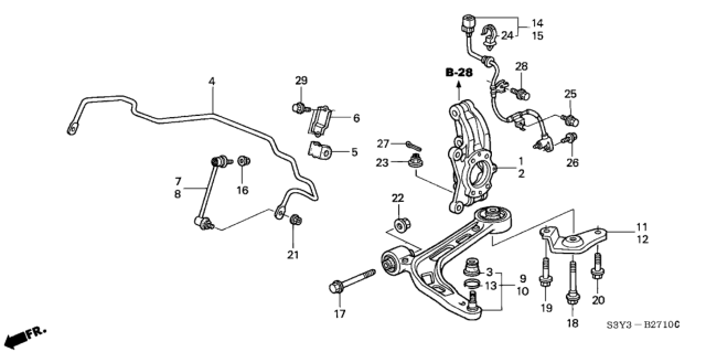 2002 Honda Insight Front Lower Arm Diagram