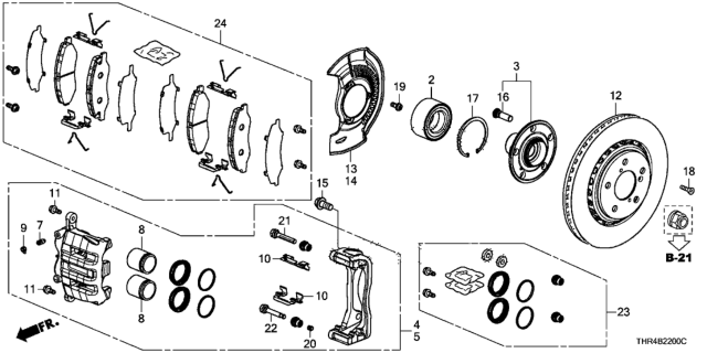 2021 Honda Odyssey Front Brake Diagram