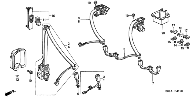 2002 Honda Accord Seat Belts Diagram