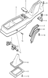 1979 Honda Prelude Bracket, RR. Console Diagram for 77707-692-000