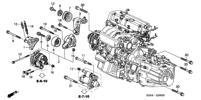 2002 Honda Civic Engine Mounting Bracket Diagram