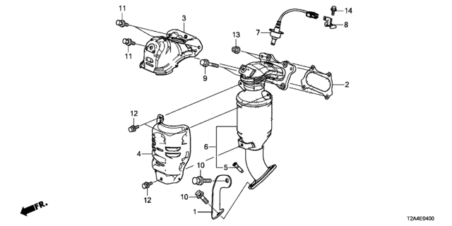 2013 Honda Accord Converter Complete, Pr Diagram for 18190-5A2-A00