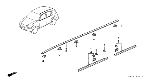 1998 Honda CR-V Molding Diagram