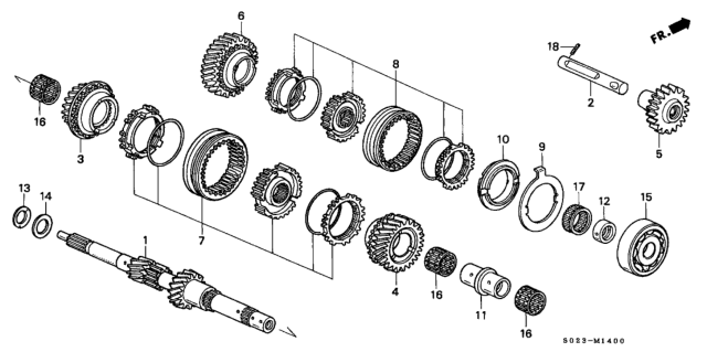 1999 Honda Civic MT Mainshaft (DOHC) Diagram