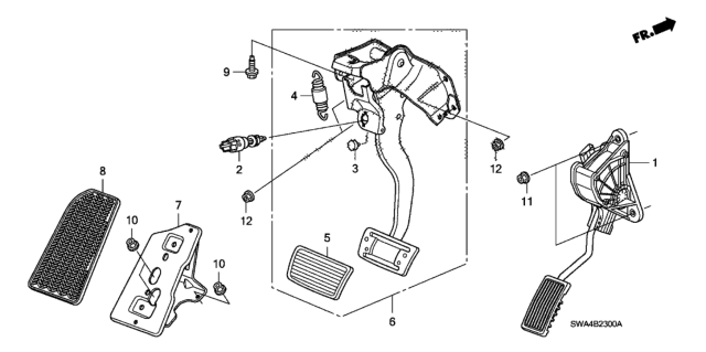 2011 Honda CR-V Pedal Diagram