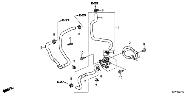 2015 Honda Accord Hybrid Clamp, Heater Hose Diagram for 79746-S6F-G01