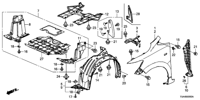 2016 Honda Fit Cover Assembly, Engine (Lower) Diagram for 74110-T5R-A10