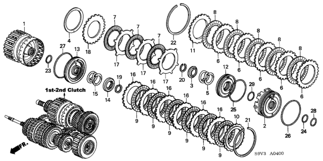 2005 Honda Pilot AT Clutch (1st-2nd) Diagram