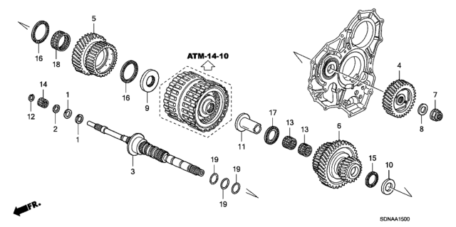 2007 Honda Accord 2 Door LXV6 KA 5AT AT Mainshaft Diagram