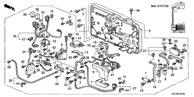 2003 Honda Insight IMA Main Switch - Junction Board Diagram