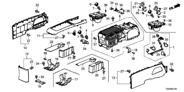 2012 Honda CR-V Console Diagram