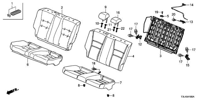 2016 Honda Accord Cover, Rear Seat-Back Trim (Cashmere Ivory) Diagram for 82121-T3L-A02ZA