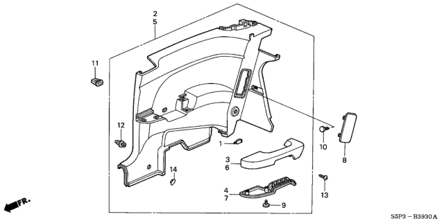 2001 Honda Civic Side Lining Diagram