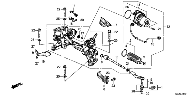 2018 Honda CR-V End, Passenger Side Tie Rod Diagram for 53540-TLA-A01