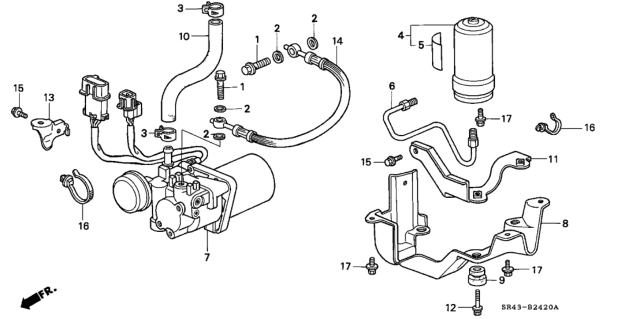 1994 Honda Civic ABS Accumulator Diagram