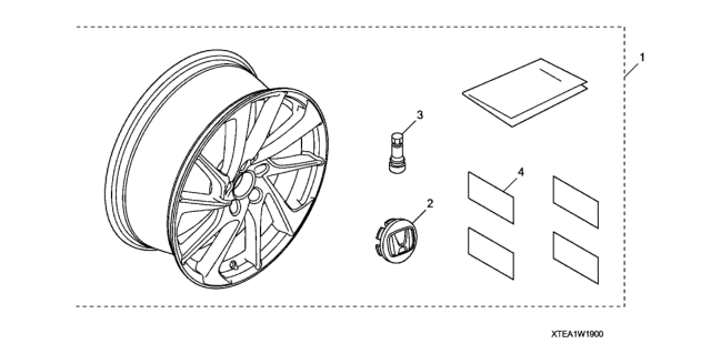 2020 Honda Civic 2 Door SI (HI-PERF TIRES) KA 6MT Wheel - Alloy (HFP) Diagram