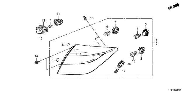 2012 Honda Crosstour Taillight - License Light Diagram