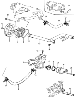 1983 Honda Civic Water Pump - Thermostat Diagram