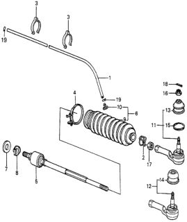 1985 Honda Accord 3 Door LX KH 4AT Tie Rod Diagram