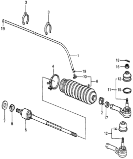 1985 Honda Accord End, Rack Diagram for 53521-SA5-000