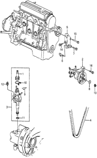 1985 Honda Accord Pump Assembly, Power Steering Diagram for 56100-PC6-010