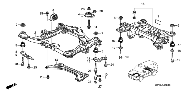 2008 Honda Pilot Bolt, Flange (14X125) Diagram for 90161-S0X-A00