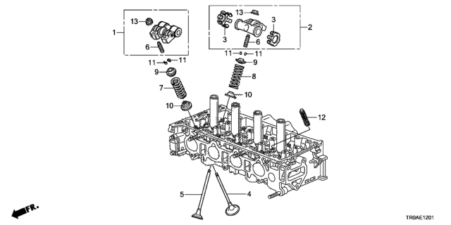 2013 Honda Civic 4 Door SI KA 6MT Valve - Rocker Arm (2.4L) Diagram