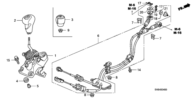 2010 Honda Civic Knob, Change (LEA) Diagram for 54102-SVB-A00