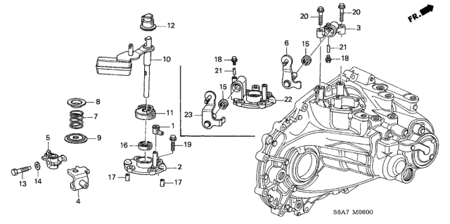 2001 Honda Civic MT Shift Rod - Shift Holder Diagram