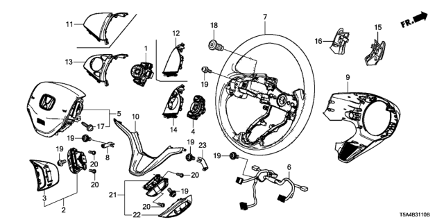 2017 Honda Fit Steering Wheel Diagram